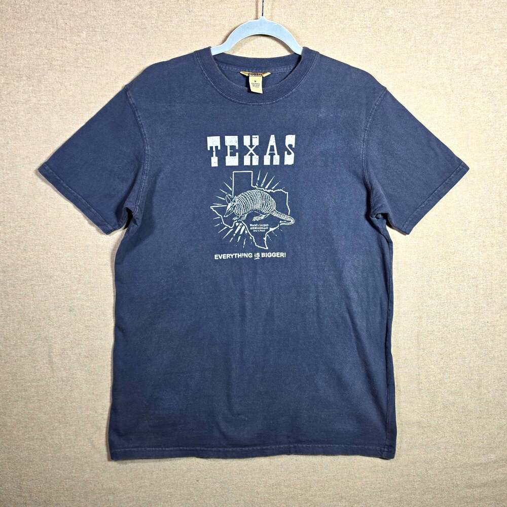 Fossil Original Texas Armadillo Graphic Tee Mens M Gray 100% Cotton Made in USA